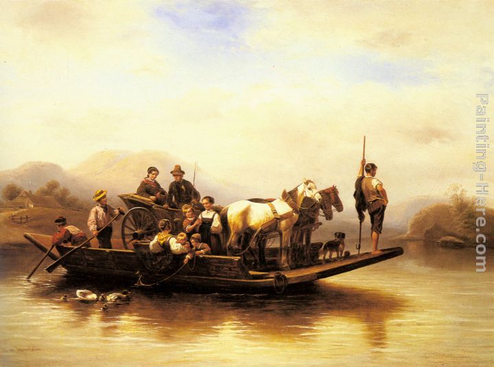 The Ferry Crossing painting - Wilhelm Alexander Meyerheim The Ferry Crossing art painting